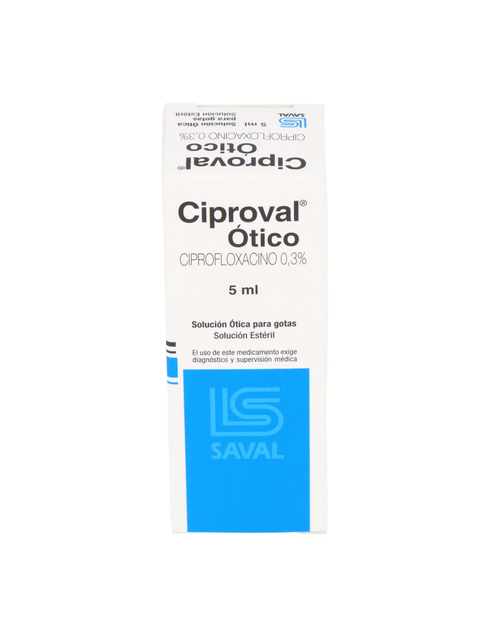 CIPROVAL OTICO CIPROFLOXACINO 0.3 % SOLUCION OTOLOGICA 5 ML LAB. SAVAL CENABAST