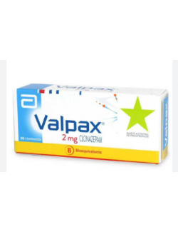 CLONAZEPAM VALPAX 2 MG 30 COMPRIMIDOS BIOEQUIVALENTE LAB.ABBOTT