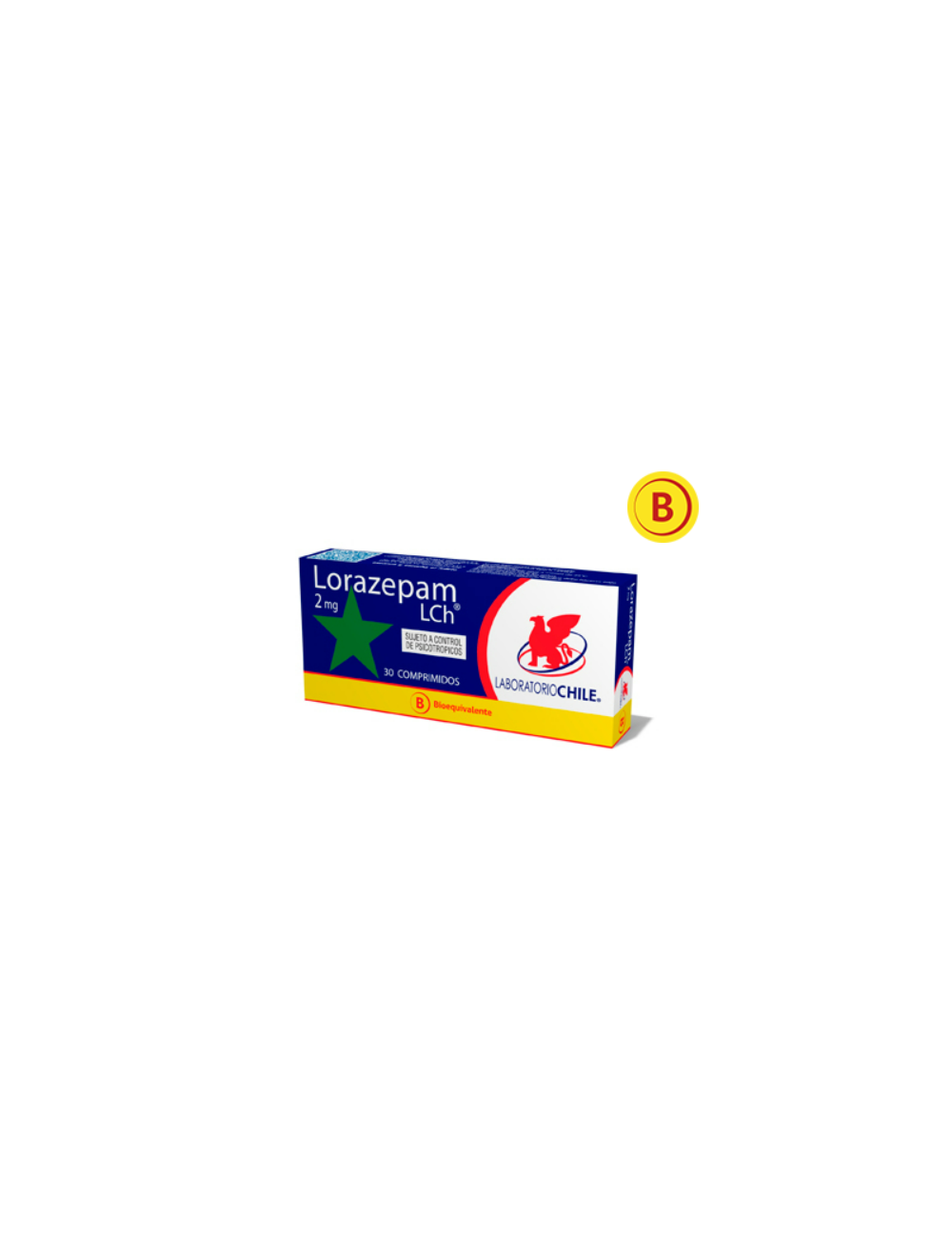 LORAZEPAM 2MG 30 COMPRIMIDOS BIOEQUIVALENTE LABORATORIO CHILE