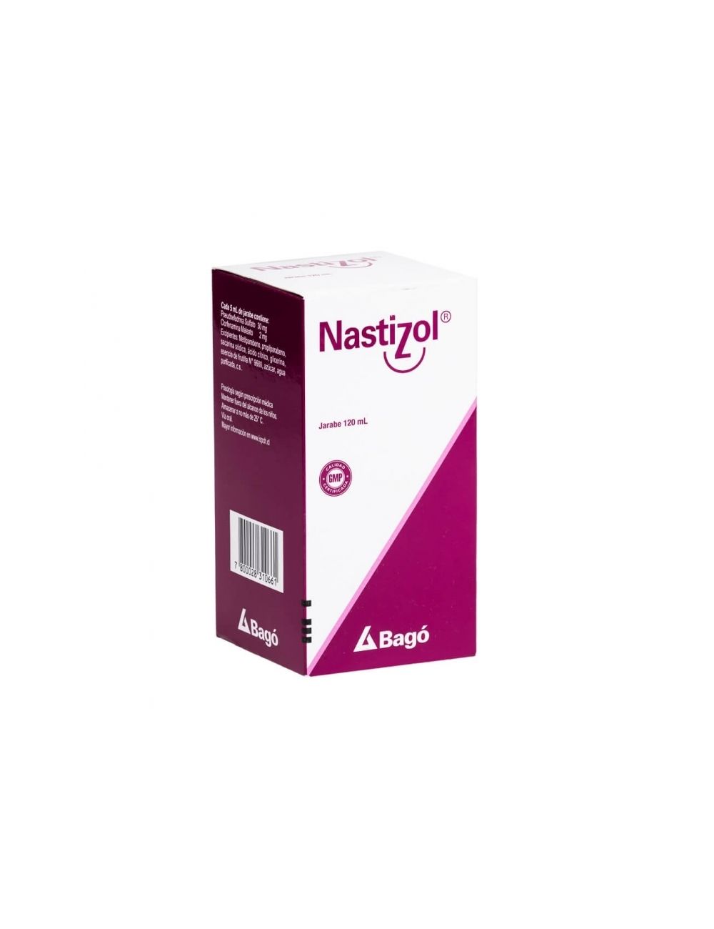 NASTIZOL PSEUDOEFEDRINA 30MG/CLORFENAMINA 2 MG JARABE 120 ML BIOEQUIVALENTE 120 ML LAB. BAGO