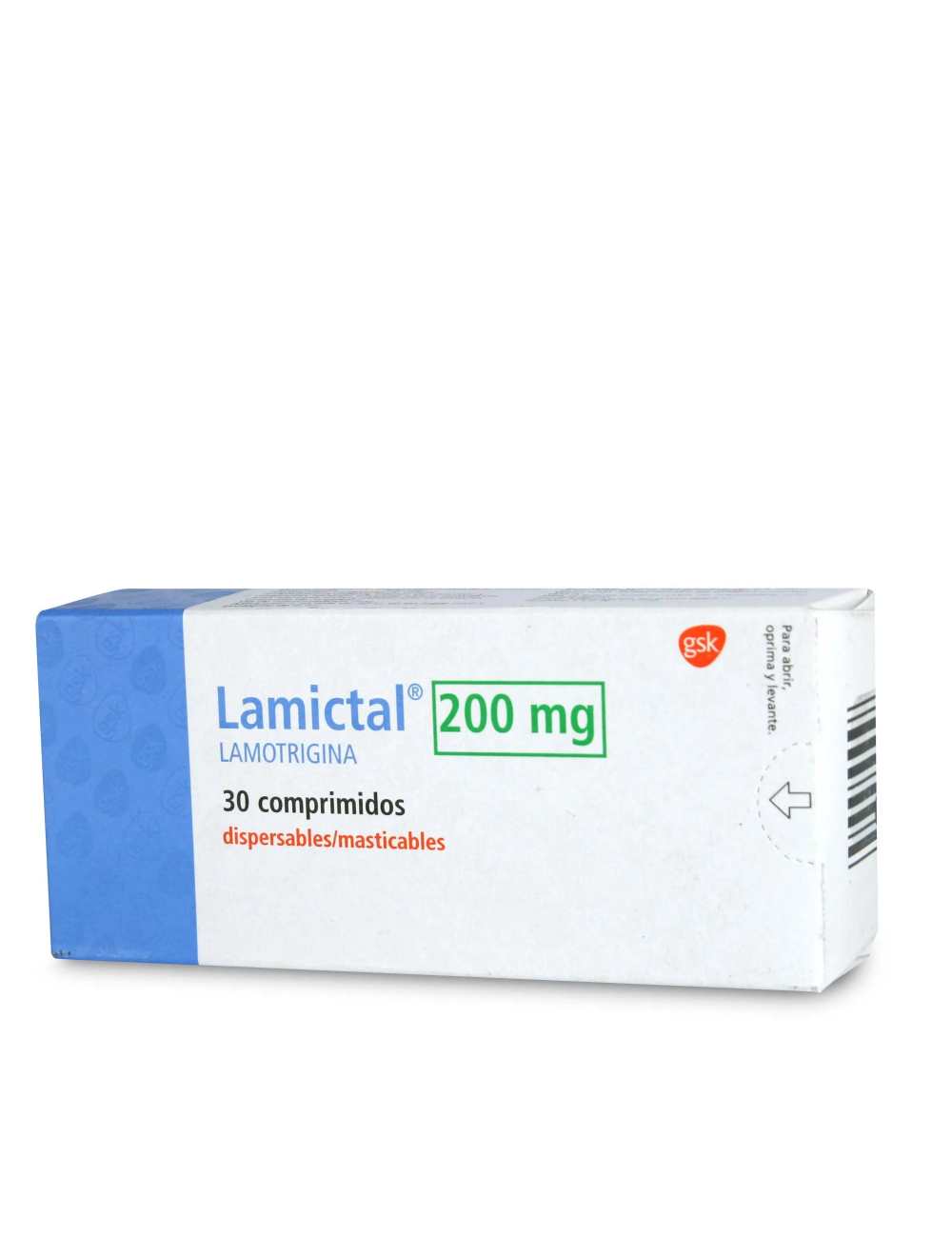 LAMICTAL 200 MG LAMOTRIGINA 30 COMPRIMIDOS DISPERSABLES/MASTICABLES LAB. GSK.