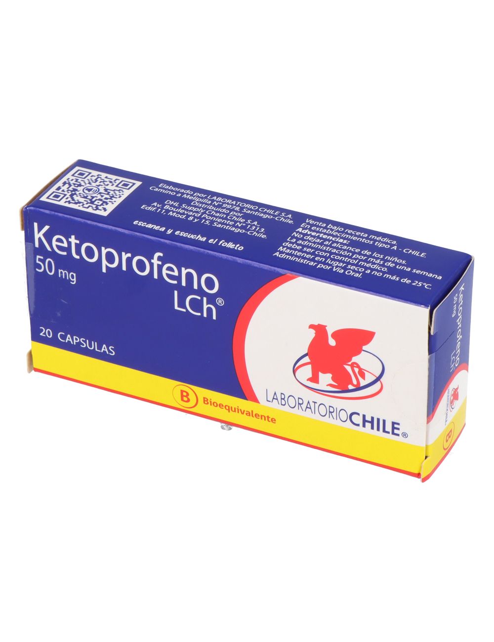 KETOPROFENO 50MG 20 CAPSULAS BIOEQUIVALENTE LAB.CHILE