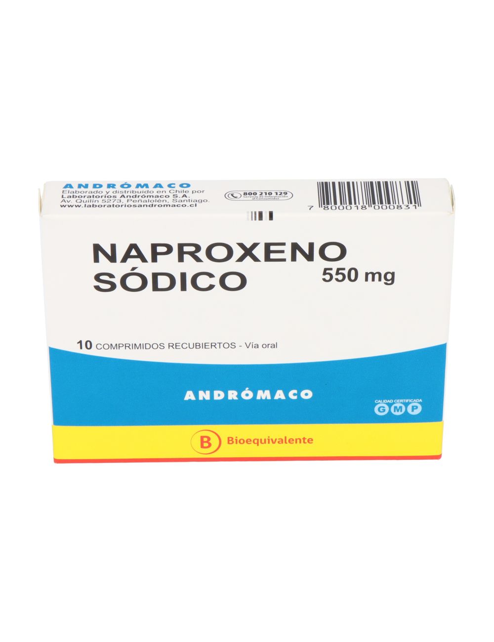 NAPROXENO SODICO 500MG 10 COMPRIMIDOS BIOEQUIVALENTE ANDROMACO