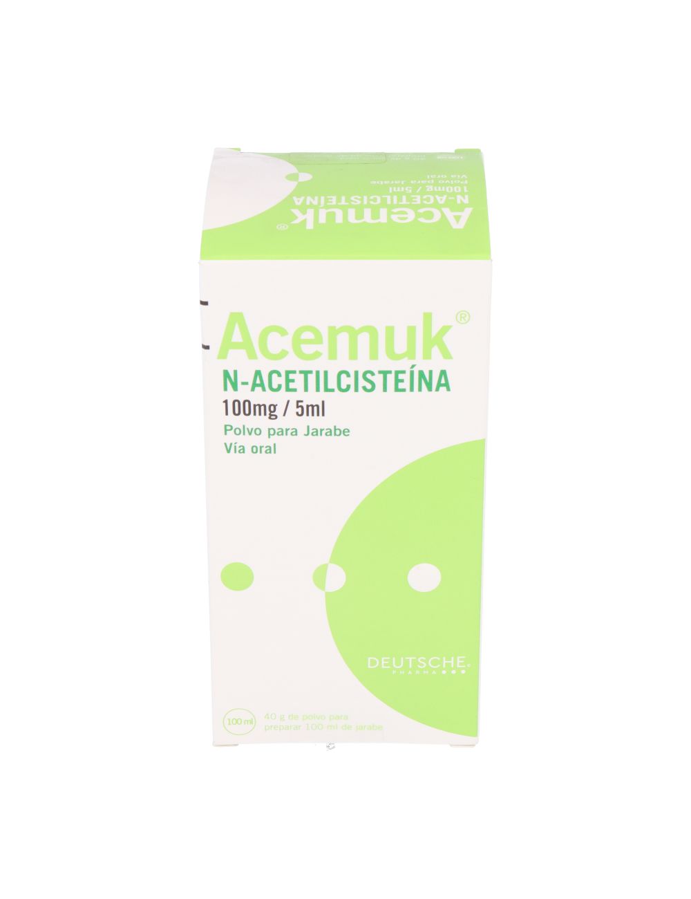 ACEMUK N-ACETILCISTEINA 100MG / 5ML JARABE 100ML DETSCHE