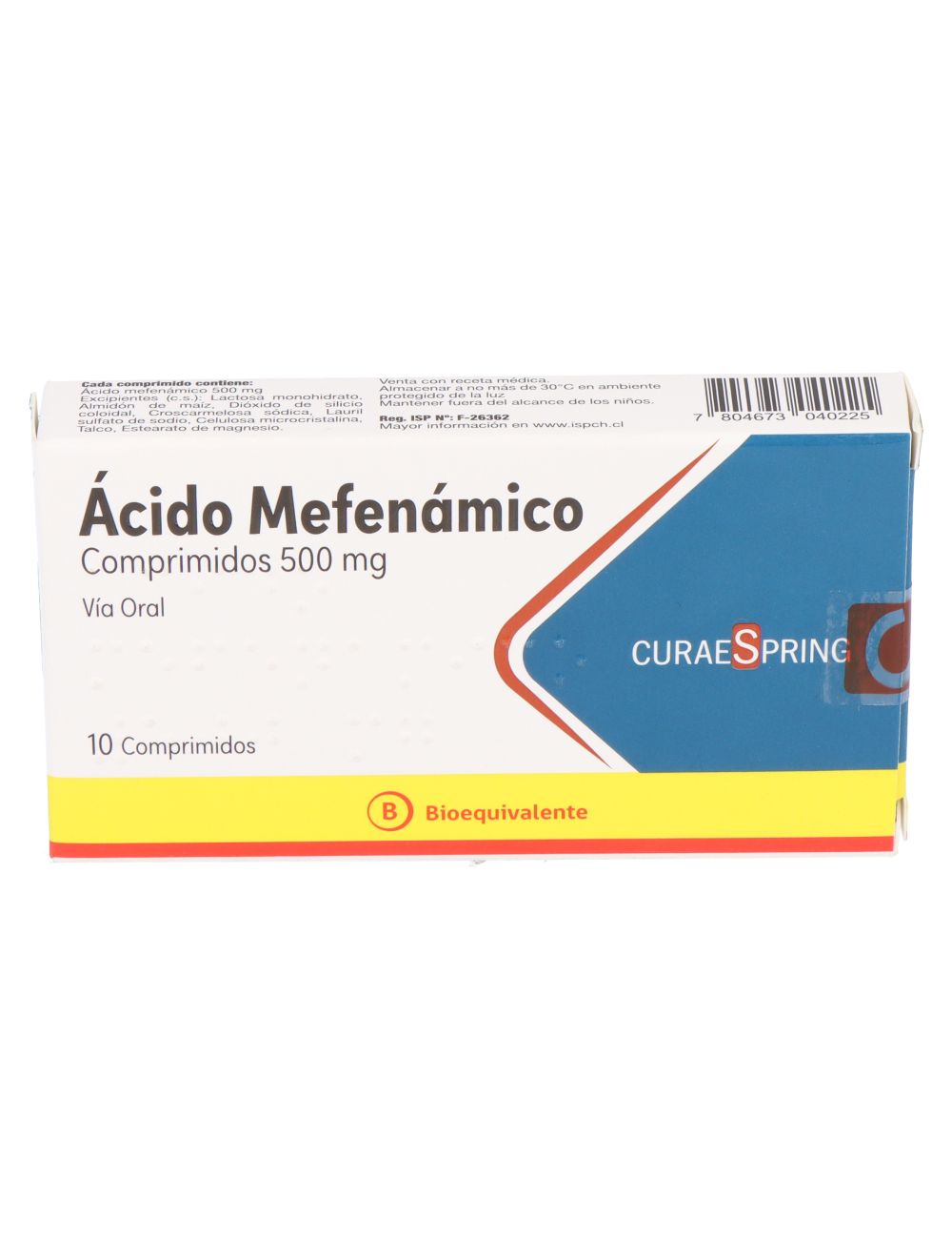 ACIDO MEFENAMICO 500 MG 10 COMPRIMIDOS BIOEQUIVALENTE CURAESPRING