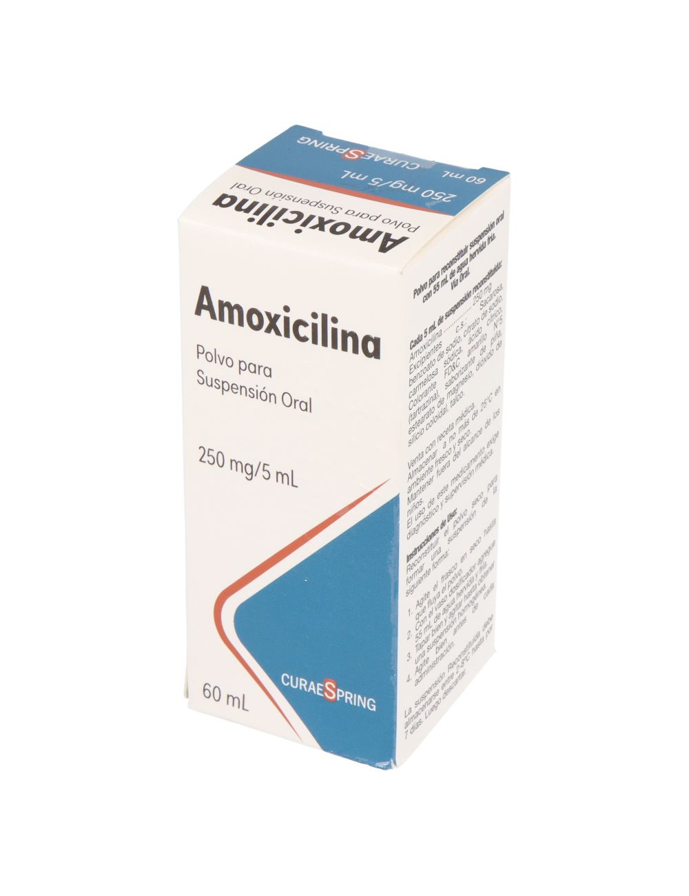 AMOXICILINA SUSP 250MG 5ML X 60ML LABORATORIO CURAE SPRING