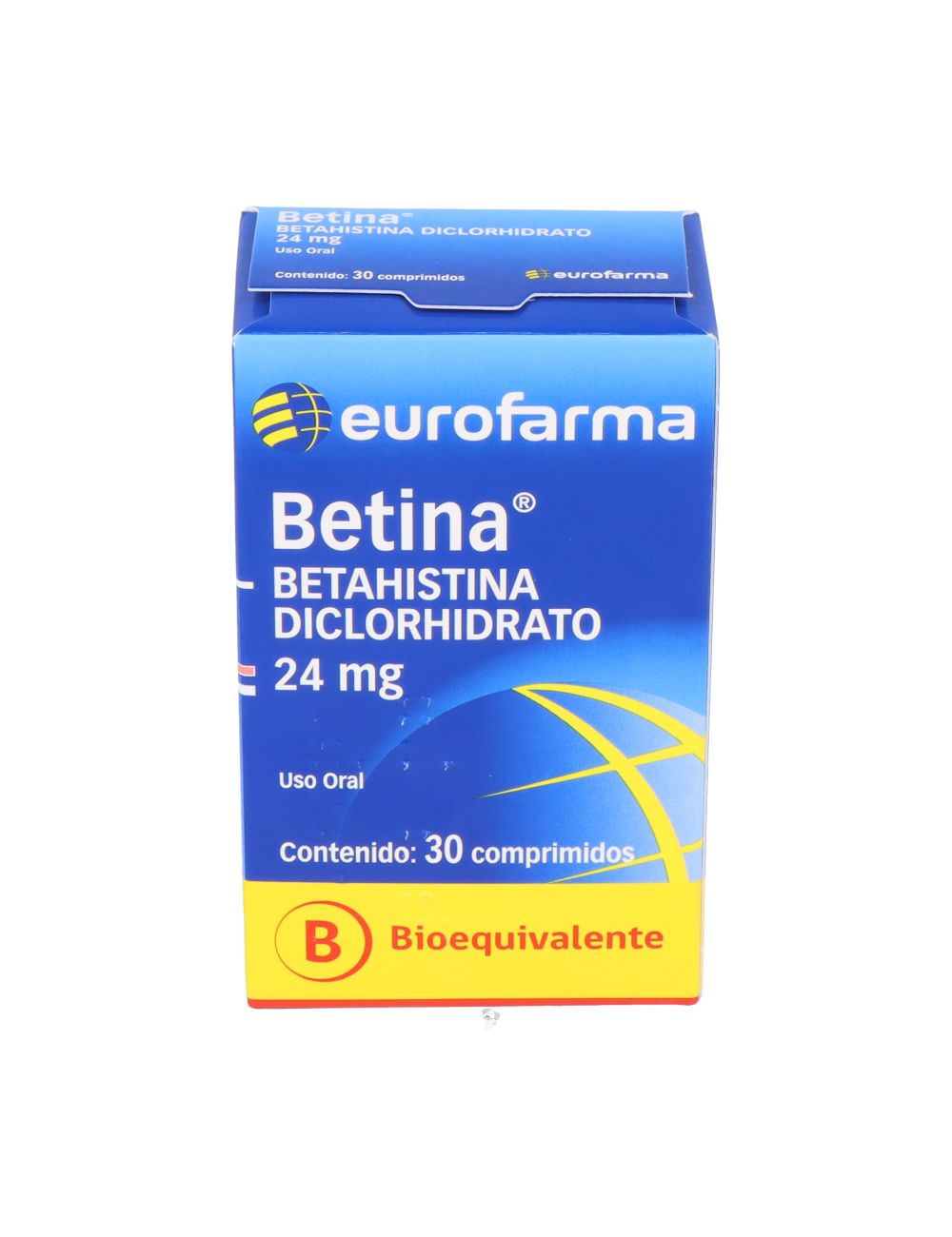 BETINA BETAHISTINA DICLORHIDRATO 24MG 30 COMPRIMIDOS BIOEQUIVALENTE LAB. EUROFARMA