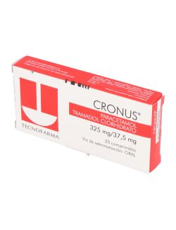 CRONUS PARACETAMOL TRAMADOL CLORHIDRATO 325MG/37,5MG 20 COMPRIMIDOS LAB.TECNOFARMA