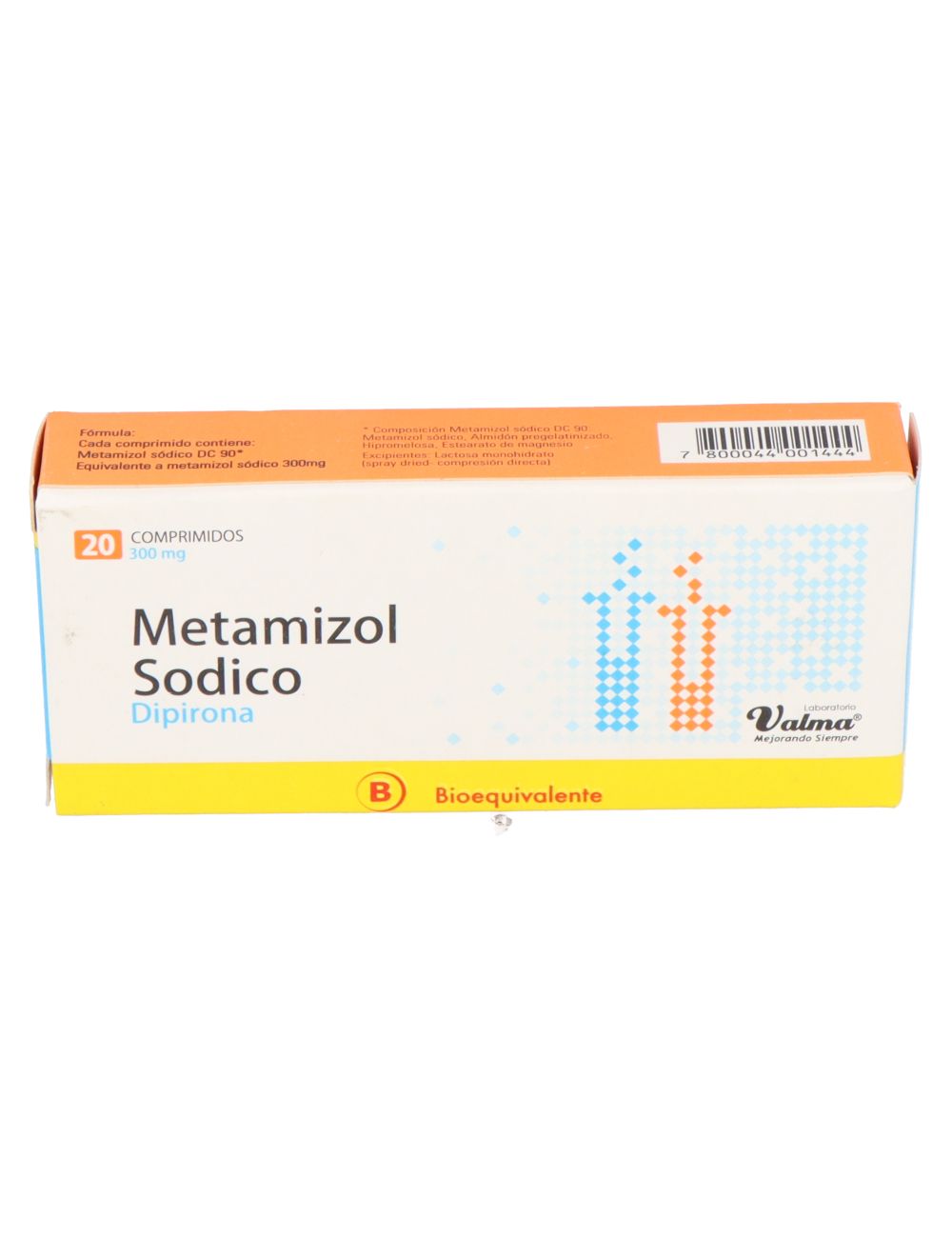 DIPIRONA METAMIZOL SODICO 300 MG 20 COMPRIMIDOS BIOEQUIVALENTE VALMA CENABAST