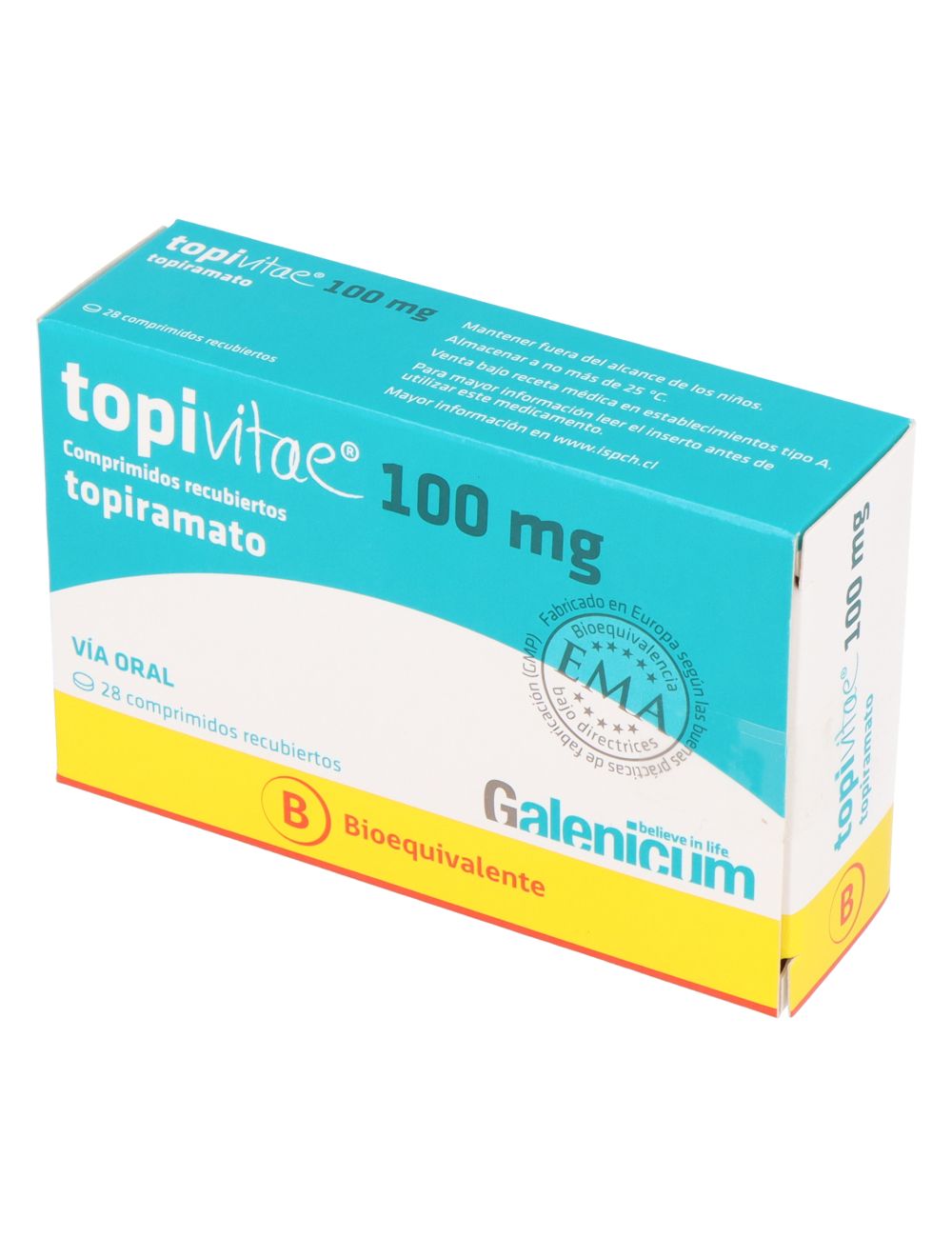 TOPIVITAE 100MG TOPIRAMATO  28 COMPRIMIDOS RECUBIERTOS LAB. GALENICUM