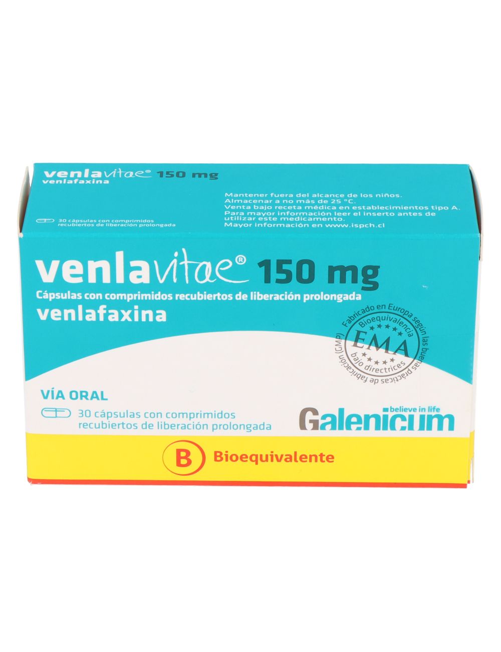 VENLAVITAE XR VENLAFAXINA 150MG 30 CAPSULAS CON COMPRIMIDOS DE LIBERACION PROLONGADA