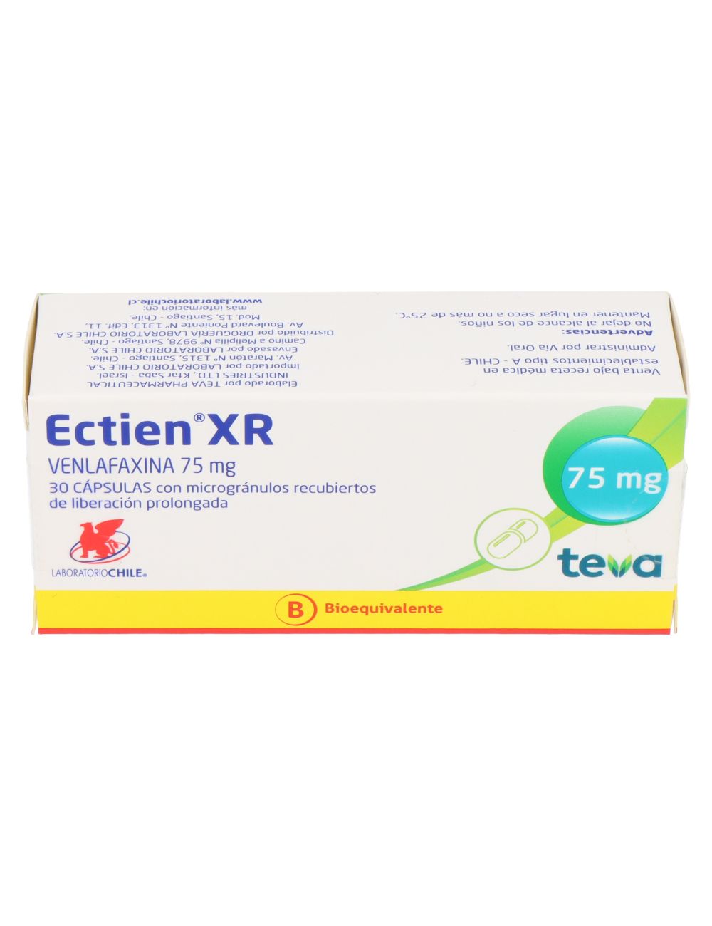 ECTIEN XR VENLAFAXINA 75 MG POR 30 CAPSULAS BIOEQUIVALENTE LAB CHILE