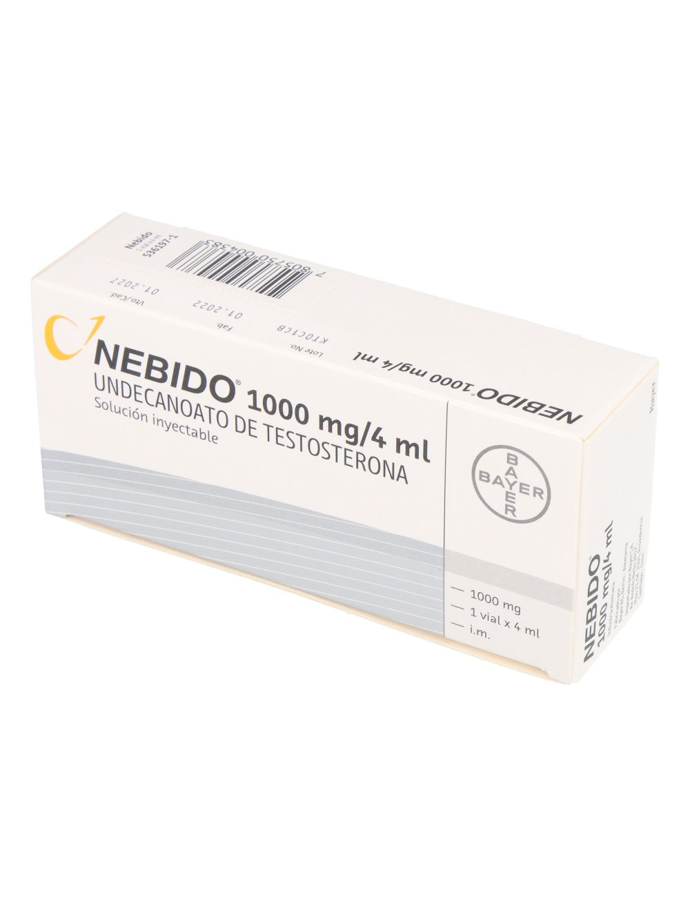 NEBIDO 1000 MG/4ML UNDECANOA DE TESTOSTERONA SOLUCION INJECTABLE LABORATORIO BAYER CENABAST