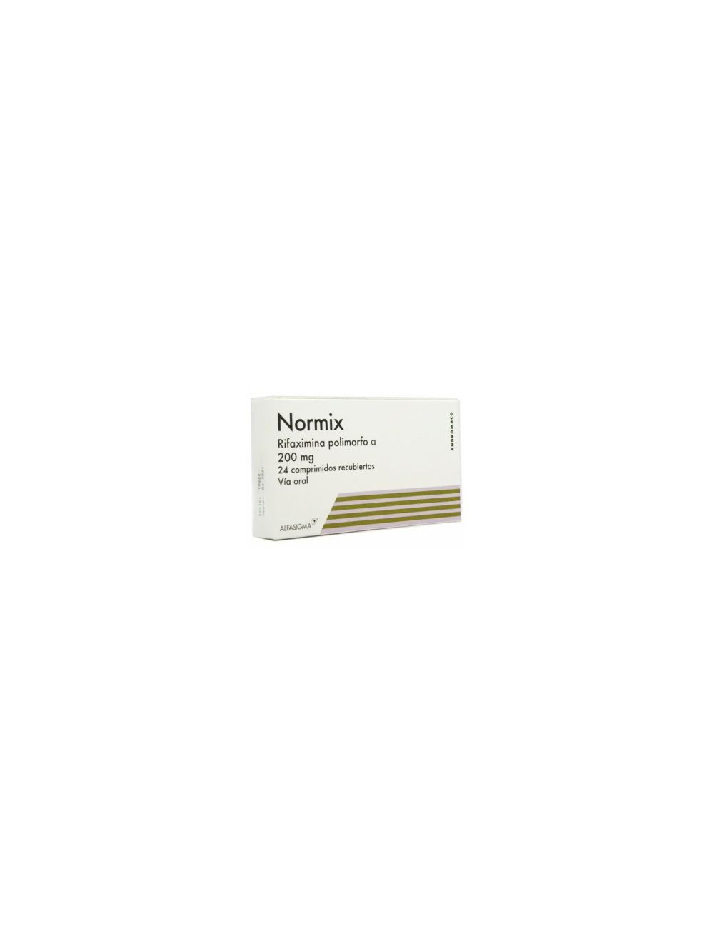 NORMIX RIFAXIMINA POLIMORFO ALFA 200 MG 24 COMPRIMIDOS RECUBIERTOS LAB.ANDROMACO CENABAST