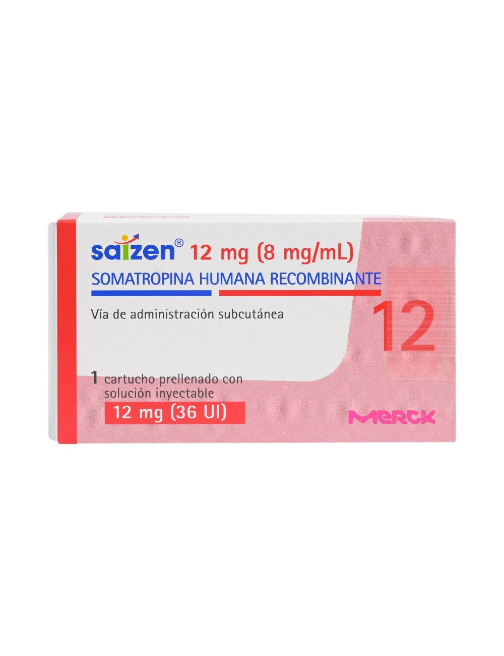 SAIZEN SOMATROPINA HUMANA RECOMBINANTE 12 MG SOLUCION INYECTABLE 1 CARTUCHO PRE LLENADO LABORATORIO MERCK