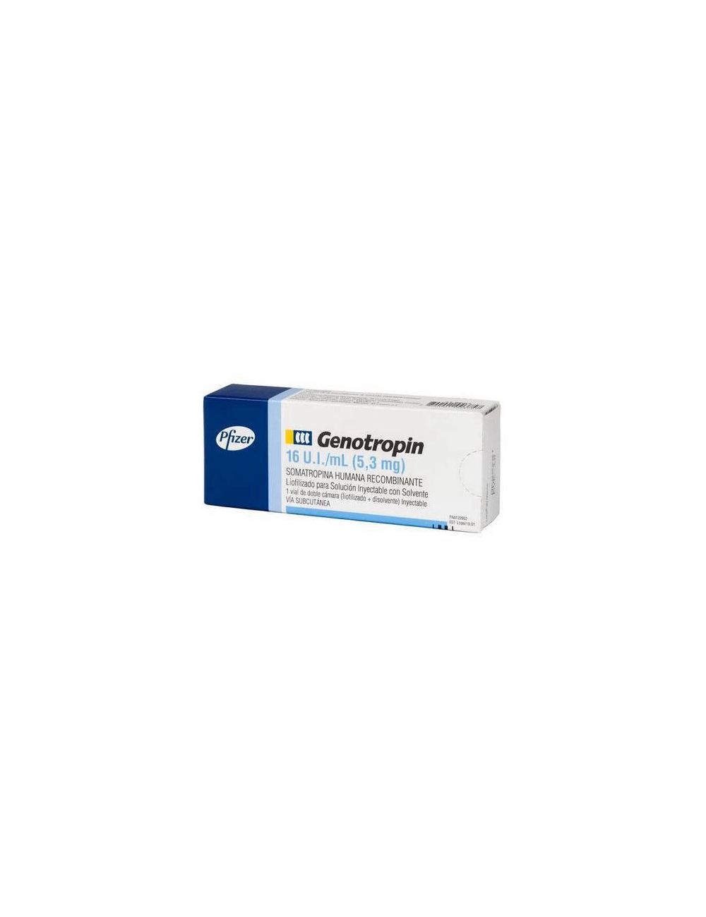 GENOTROPIN SOMATROPINA 5.3 MG 1 CARTUCHO LIOFILIZADO PARA SOLUCIÓN INYECTABLE LABORATORIO PFIZER