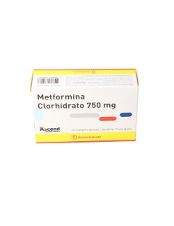 METFORMINA 750 MG POR 30 COMPRIMIDOS LB BIOEQUIVALENTE ASCEND CENABAST