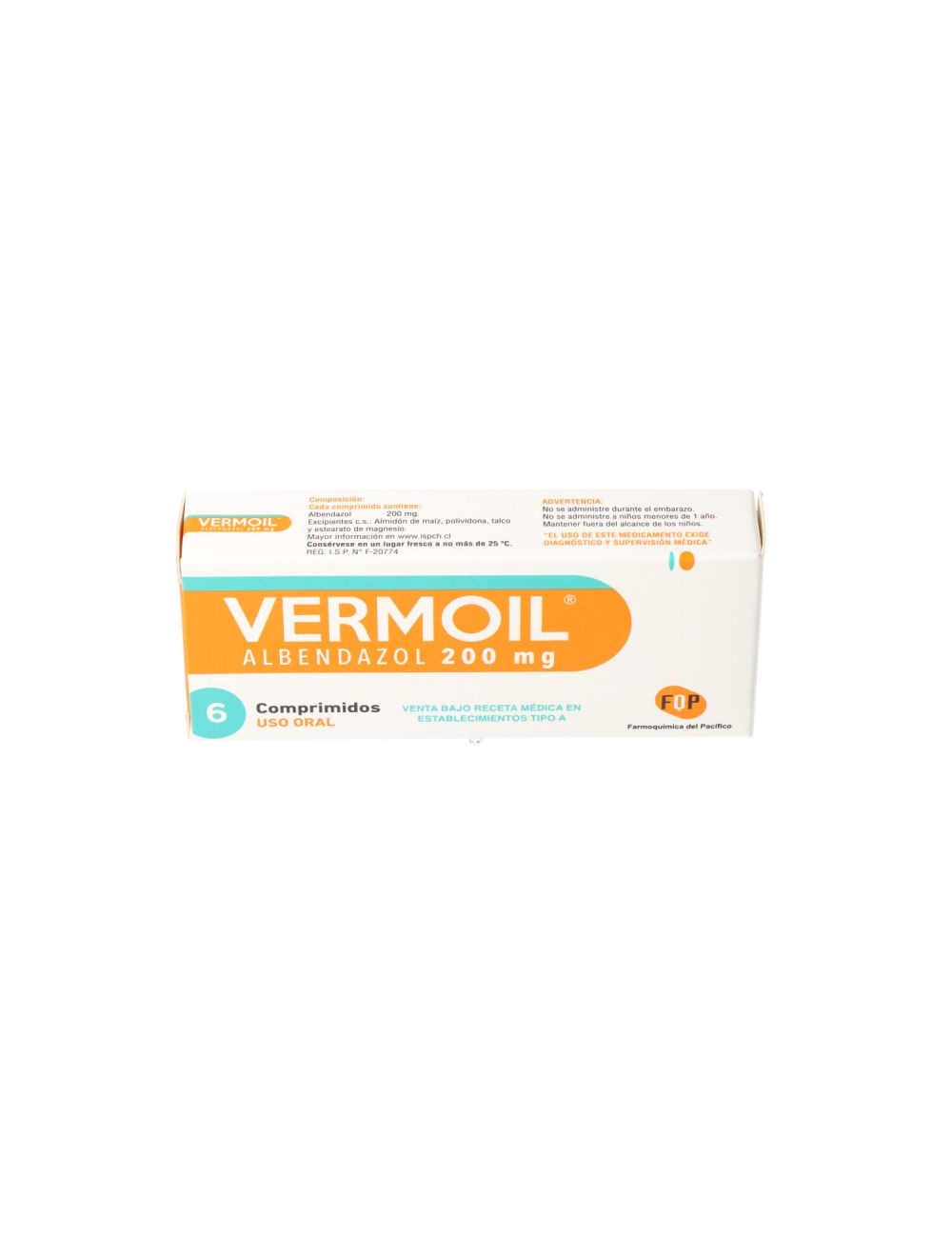 VERMOIL ALBENDAZOL 200 MG 6 COMPRIMIDOS FQP CENABAST