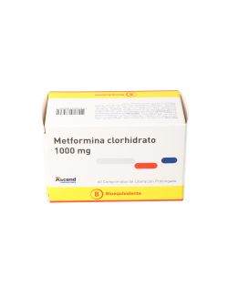 METFORMINA 1000 MG 60 COMPRIMIDOS DE LIBERACION PROLONGADA BIOEQUIVALENTE LABORATORIO ASCEND CENABAST