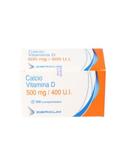 CALCIO VITAMINA D 500 MG / 400 U.I 60 COMPRIMIDOS CENABAST