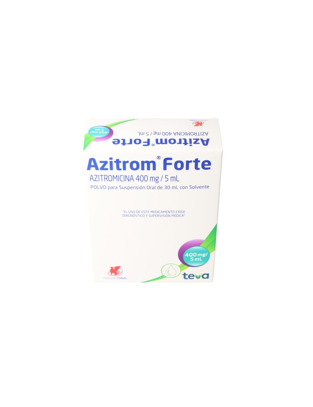 AZITROM FORTE AZITROMICINA 400 MG/5ML  POLVO PARA SUSPENCION ORAL 30ML LAB.CHILE CENABAST