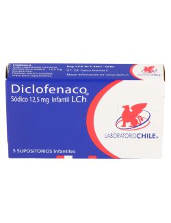 DICLOFENACO SODICO INFANTIL 12.5 MG 5 SUPOSITORIOS LABORATORIO CHILE