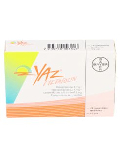 YAZ METAFOLIN DROSPIRENONA 3 MG/ETILESTRADIOL 0.02 MG/LEVOMEFOLATO 0.451 MG 28 COMPRIMIDOS RECUBIERTO LAB.BAYER