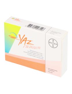 YAZ METAFOLIN DROSPIRENONA 3 MG/ETILESTRADIOL 0.02 MG/LEVOMEFOLATO 0.451 MG 28 COMPRIMIDOS RECUBIERTO LAB.BAYER